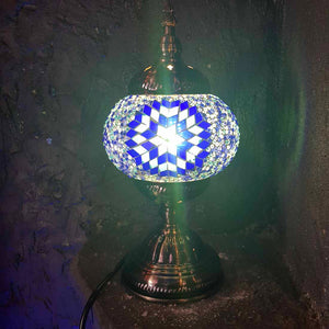 Shades of Blue Turkish Style Mosaic Lamp