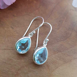 Blue Topaz Earrings (sterling silver)