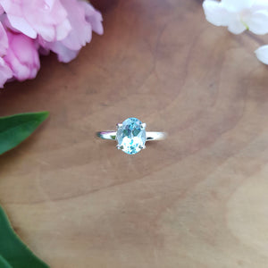 Blue Topaz Ring (sterling silver)