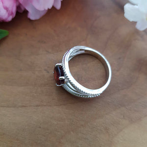 Garnet Ring (sterling silver)