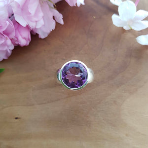 Amethyst Faceted Ring (sterling silver)