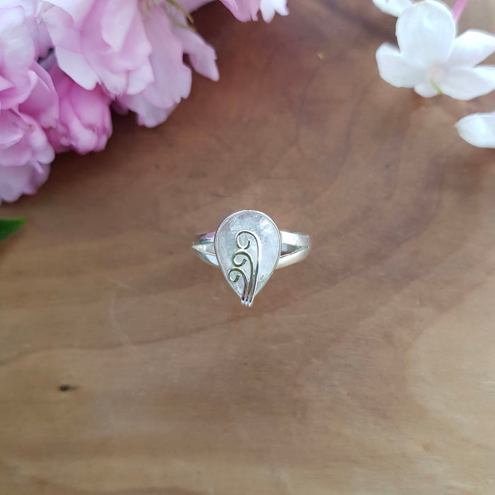 Rainbow Moonstone Ring (sterling silver)