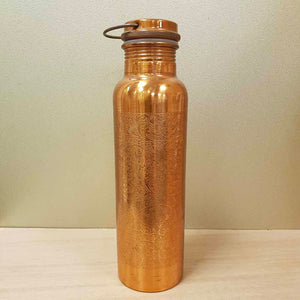 Copper & Bronze Water Bottle with Floral Pattern