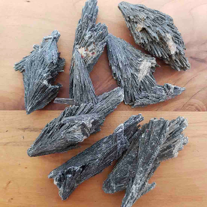 Black Kyanite Feather (assorted. approx. 5.5-10.6x1.7-4.4x0.9-1.9cm)