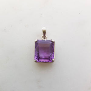 Amethyst Faceted Pendant (sterling silver)