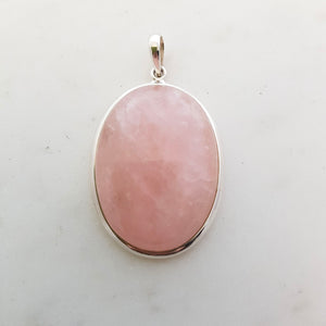 Rose Quartz Pendant (sterling silver)