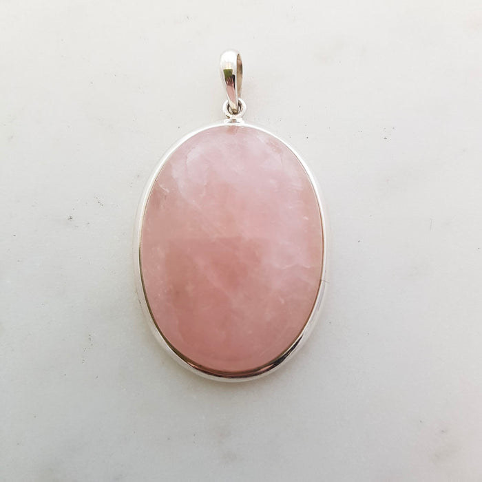 Rose Quartz Pendant (sterling silver)