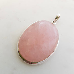 Rose Quartz Pendant (sterling silver)