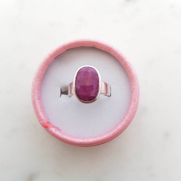 Ruby Faceted Ring (sterling silver)