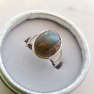 Labradorite Ring (sterling silver).