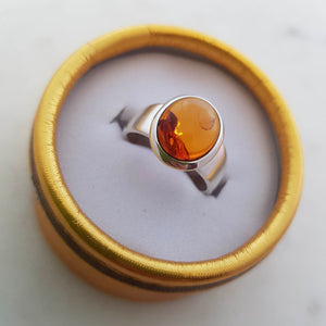 Amber Ring (sterling silver)