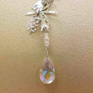 Hanging Piwakawaka/Fantail with Swarovski Crystal