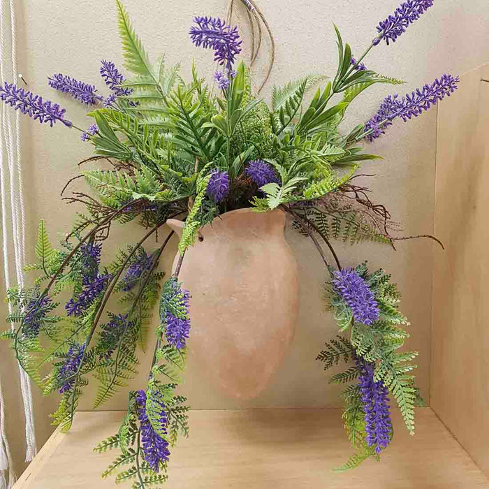 Faux Lavender Hanging in Pot (approx. 90cm)