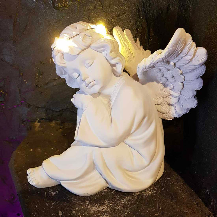 Guardian Angel Cherub (lights up. 2 assort. approx. 18x15cm)