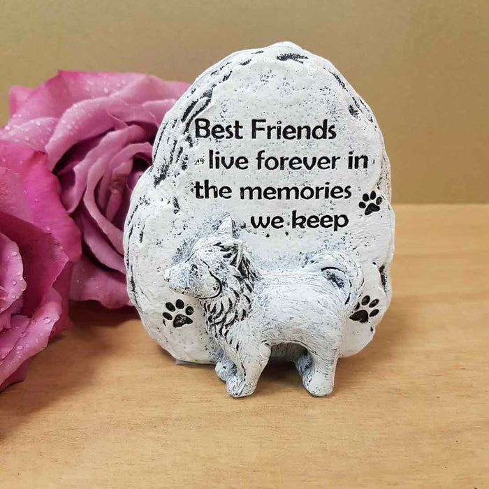 Best Friends Live Forever Dog Memorial (approx. 9x8cm)