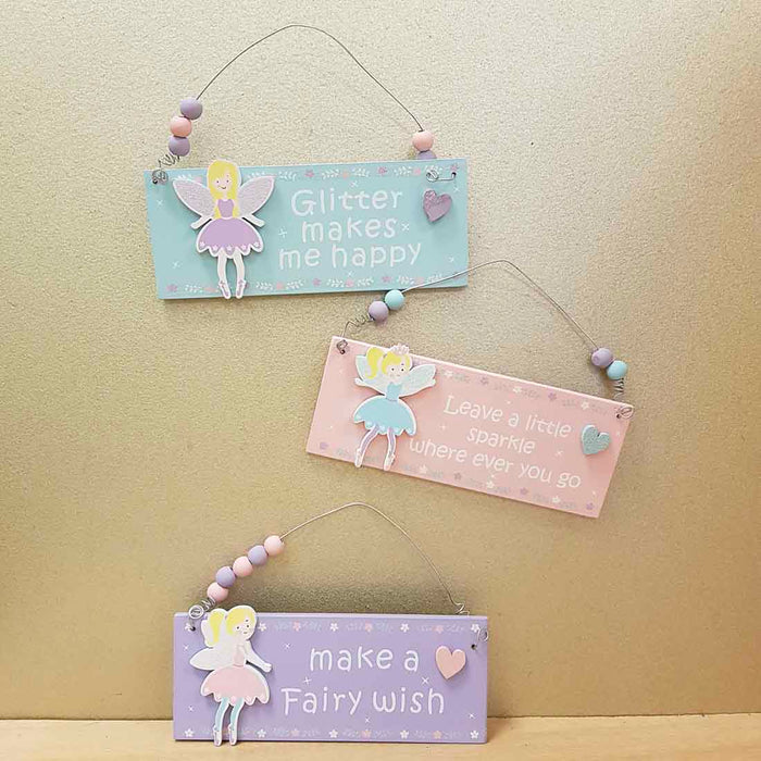 Sparkly Fairy Sign (3 assorted. pprox. 12x15cm)