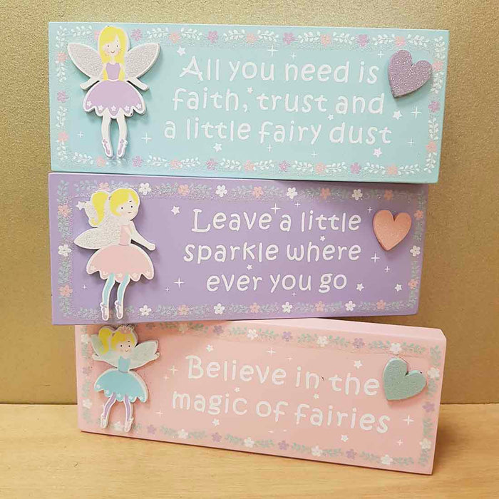 Sparkly Fairy Block (3 assorted. approx. 12x15cm)