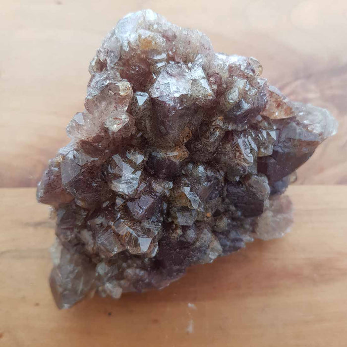 Smokey Quartz Cluster with Hematite & Rutiles (approx. 10x6x6cm)