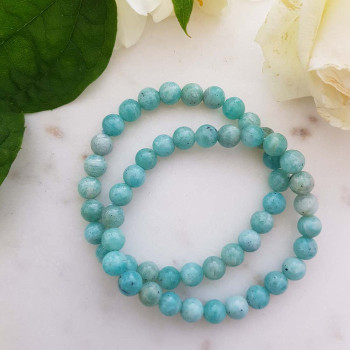 Amazonite Bracelet (assorted. approx. 6mm round beads)