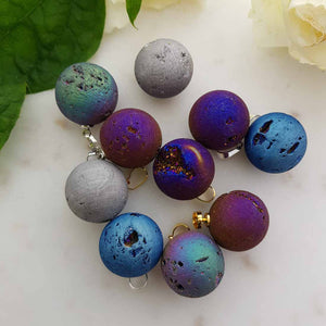 Electroplated Agate Ball Pendant