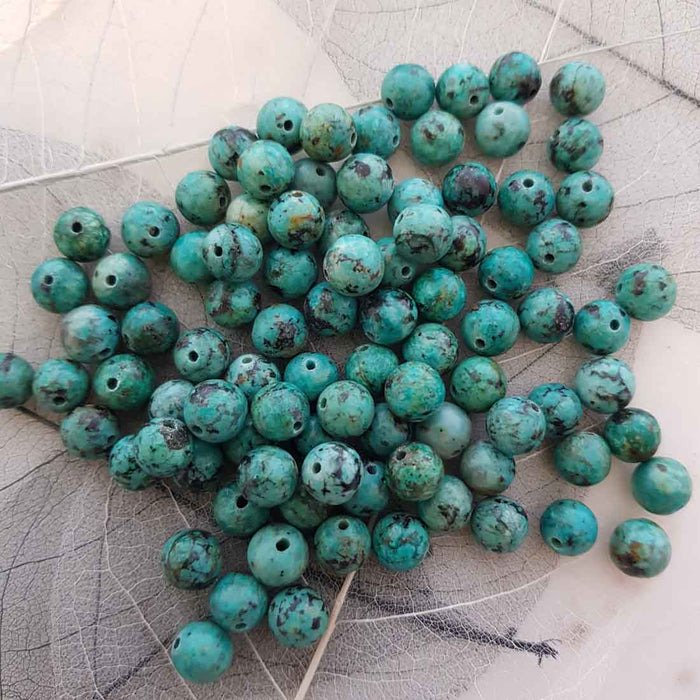 African Jasper aka Turquoise Bead (round. assorted. approx. 8mm)