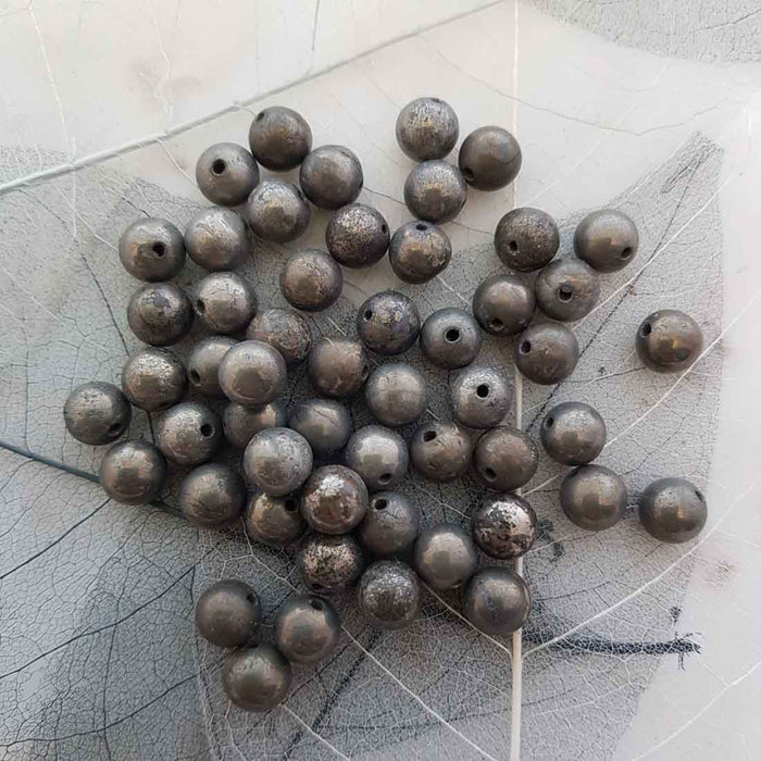 Pyrite Bead (assorted. round. approx. 8mm)