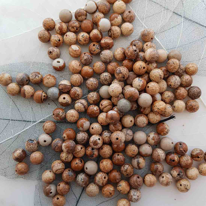Picture Jasper Bead (assorted. round. approx. 8mm)