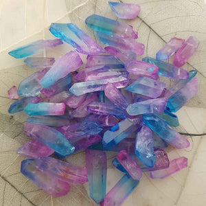Pink & Blue Dyed Quartz Naturally Shaped Point Bead