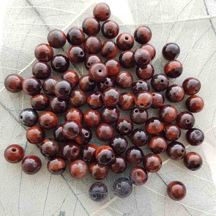 Red Tiger's Eye Bead (assorted. round. approx. 8mm)