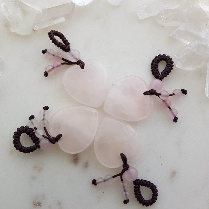 Rose Quartz Heart Pendant with Beads (assorted)