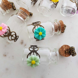 Keepsake Bottle Pendant with Flower Work