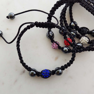 Sparkly Bead & Cord Bracelet (assorted colours)