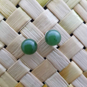 New Zealand Greenstone Stud Earrings