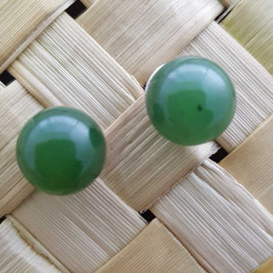 New Zealand Greenstone Stud Earrings