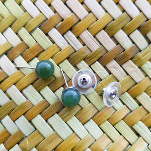 New Zealand Greenstone Stud Earrings