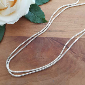 Rhodium Plated Sterling Silver 60cm x 3mm Snake Chain