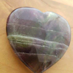 Rainbow Fluorite Heart (approx. 6.8x6.8.2x1.5cm)