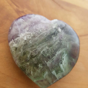 Rainbow Fluorite Heart (approx. 6x6.2x1.2cm)
