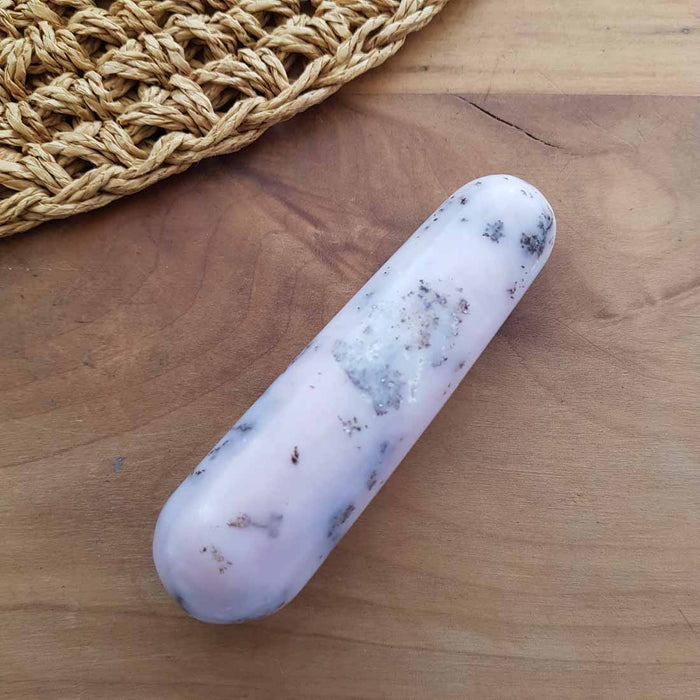 Pink Opal Wand with Dendrites from Peru (approx. 9.5x2.5x2.5cm)