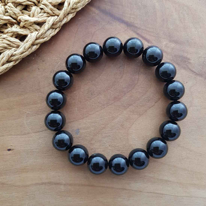 Black Tourmaline Bracelet (assorted. approx. 8mm round beads)