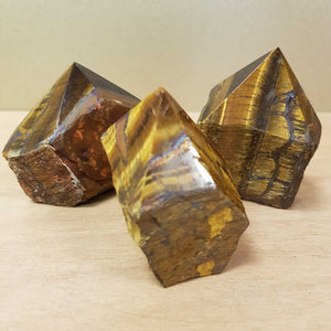 Gold Tigers Eye Point with Rough Cut Base