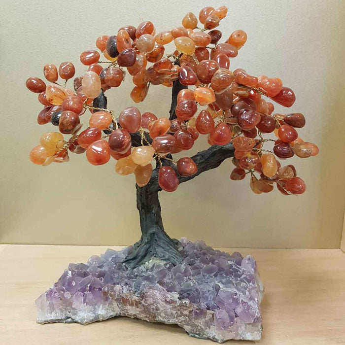 Carnelian Tree on Amethyst Cluster (approx. 30x27x20cm)