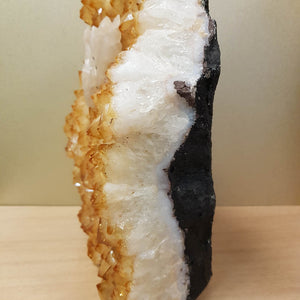 Citrine with Calcite Standing Cluster