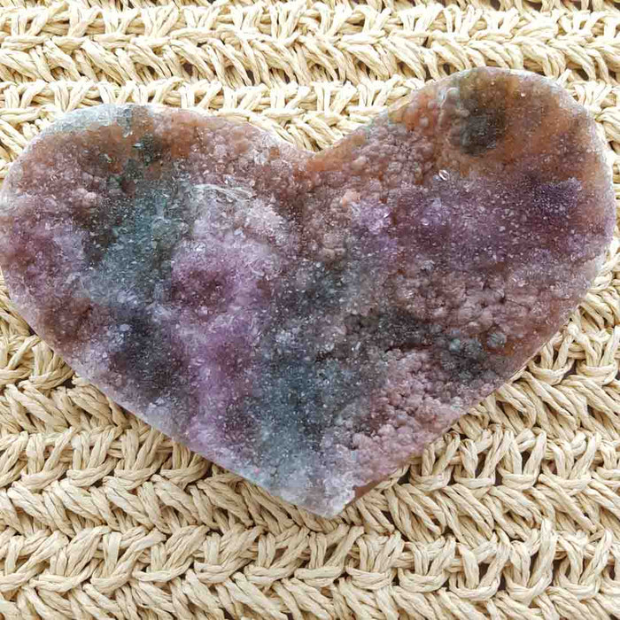Natural Amethyst Druzy Heart (approx. 15.5x11x2.5cm)