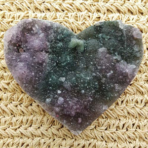 Natural Amethyst Druzy Heart 