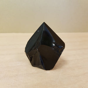 Black Obsidian Polished Point with Rough Cut Base