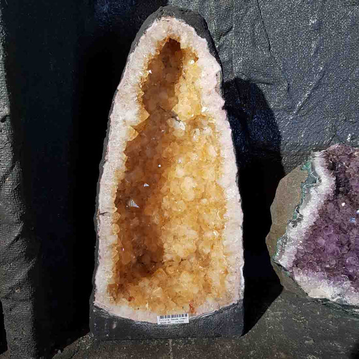 Citrine Geode from Brazil (heat treated. approx. 32x16x12cm)