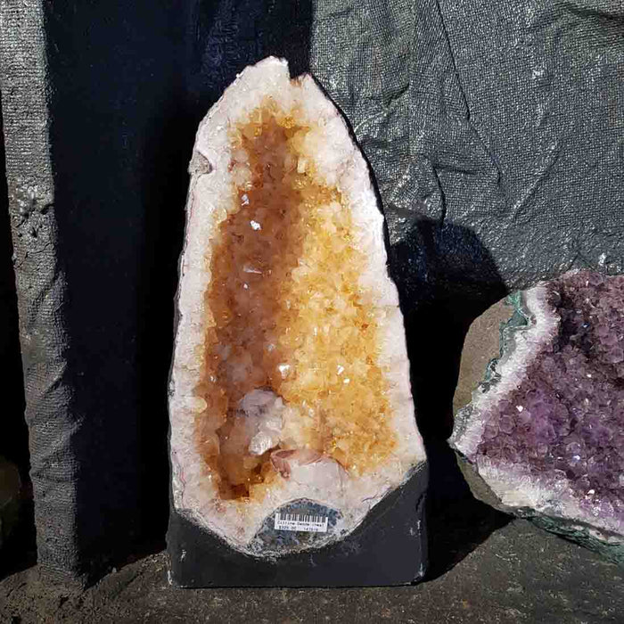 Citrine Geode from Brazil (heat treated. approx. 31x17x12cm)