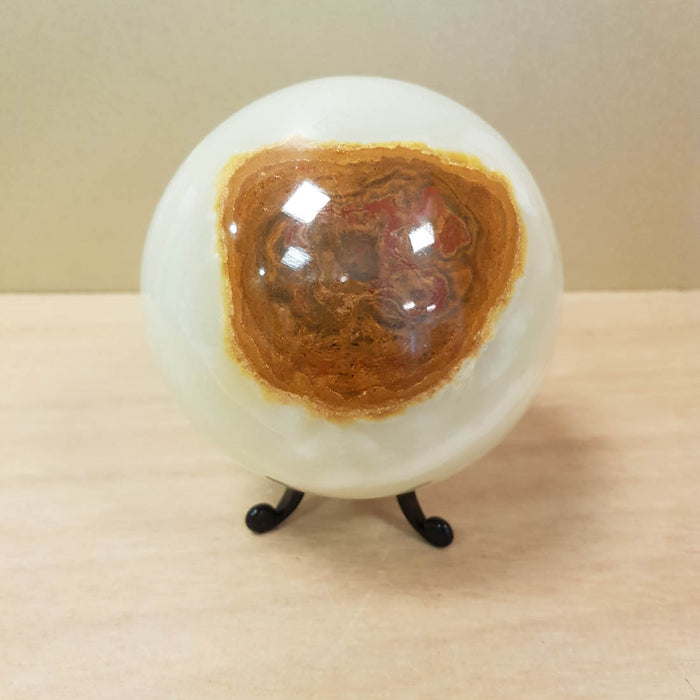 Banded Calcite aka Marble Onyx Sphere (approx. 9.6-10cm diameter)