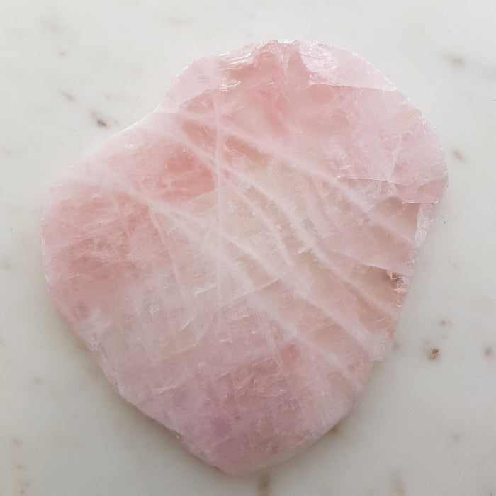 Rose Quartz Polished Slice (approx. 13x12x1cm)